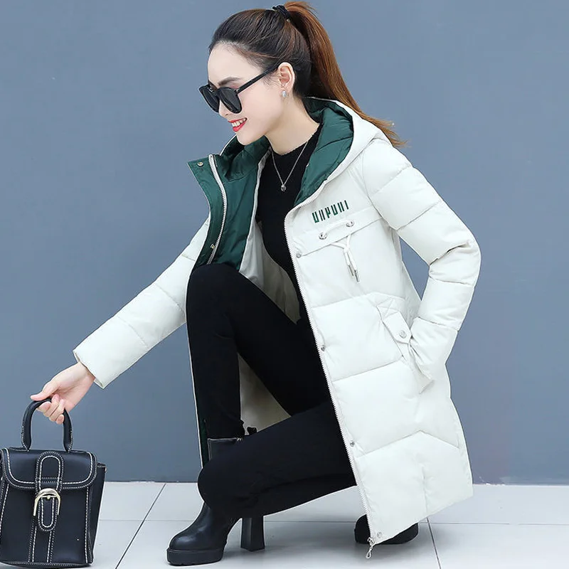 

2021 New Winter Coat Women Jacket Thicken Parkas Casual Hooded Wadded Jacket Female Long Park Outerwear Gilrs jaqueta feminina