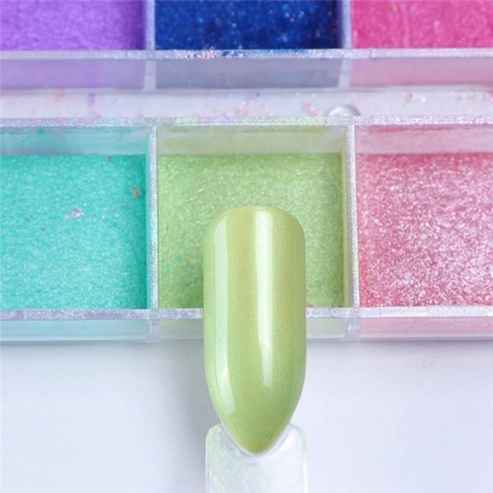 Лидер продаж супертонкая блестящая пудра для ногтей 12 шт./корт мерцающий пигмент