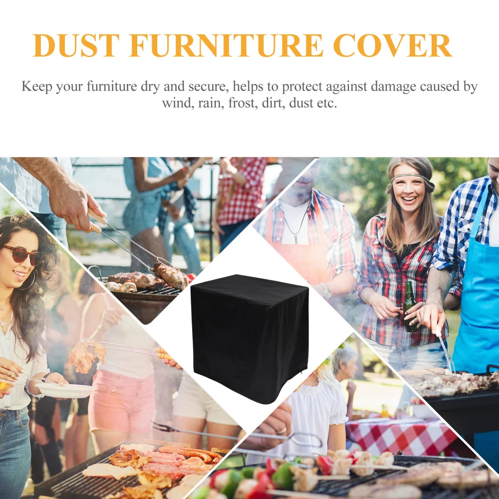 

Heavy Duty Windproof Tear-Resistant Furniture Cover Useful Grill Cover (Black)