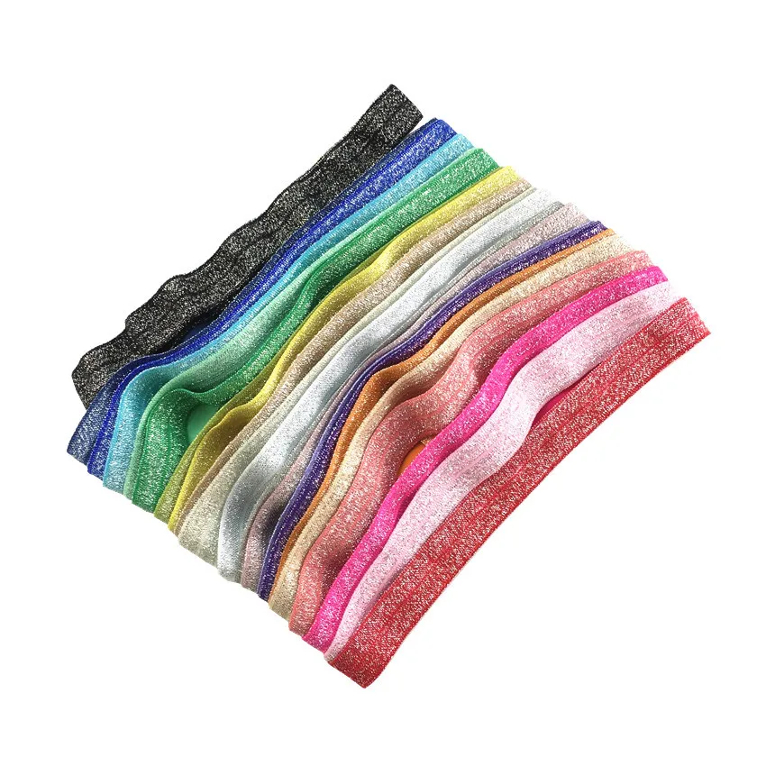 

100pcs/lot 5/8 '' Sliver Shiny Elastic FOE For Chiffon flower Headband DIY Headdress Headwears Clothing Hair Apparel Accessories