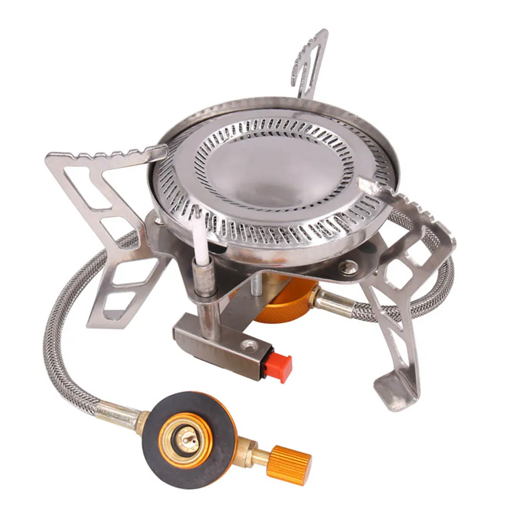 

4600W Outdoor Gas Stove Burner piezoelectric ignition Portable Foldable Split Camping Equipment BBQ Picnic Cooking Cooker
