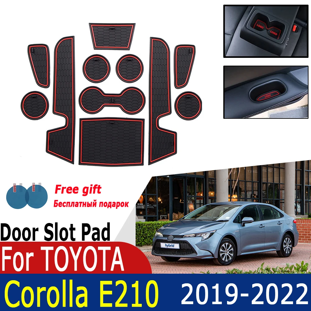 

Rubber Anti-slip Door Groove Mat For Toyota Corolla E210 2021 2020 2019 Cup pad phone Cushion Gate slot Coaster Car Accessories