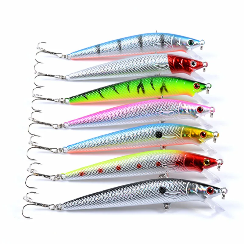 

1PCS 1.8cm/12.6g Minnow Fishing Lure Laser Hard Artificial Bait 3D Eyes Fishing Wobblers diving 0.3m-2.5m Crankbait Minnows