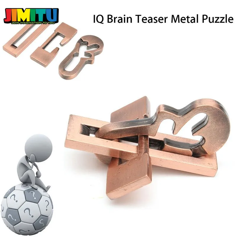 Головоломка JIMITU винтажная металлическая головоломка IQ Mind Brain для взрослых