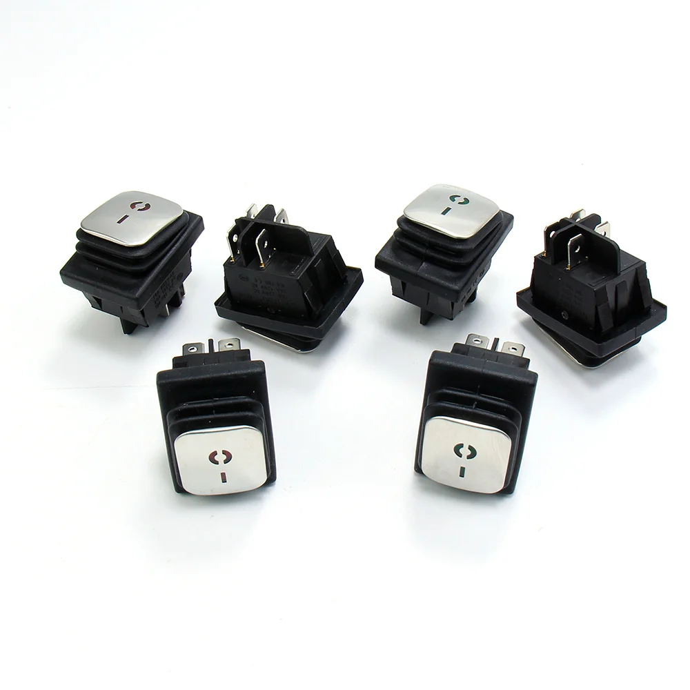 

Heavy Duty 16A 250V / 20A 125V Waterproof IP67 Car Rocker Switch With LED KCD4 Stainless Steel Surface Auto On Off 4Pin For Ship