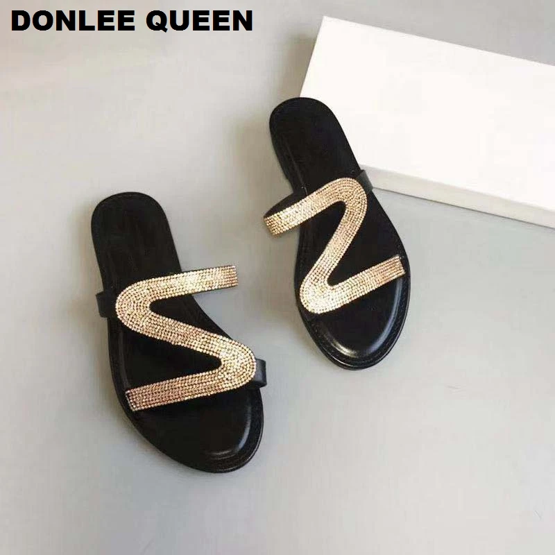 Шлепанцы женские с открытым носком римские пляжные сандалии плоская подошва