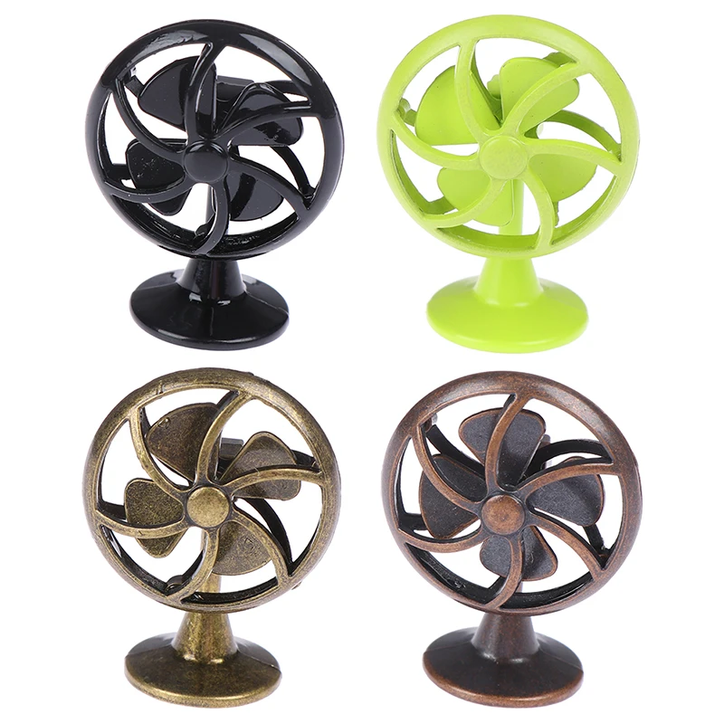

1/12 Dollhouse Miniature Accessories Mini Alloy Electric Fan Simulation Model Toys for Doll House Decoration