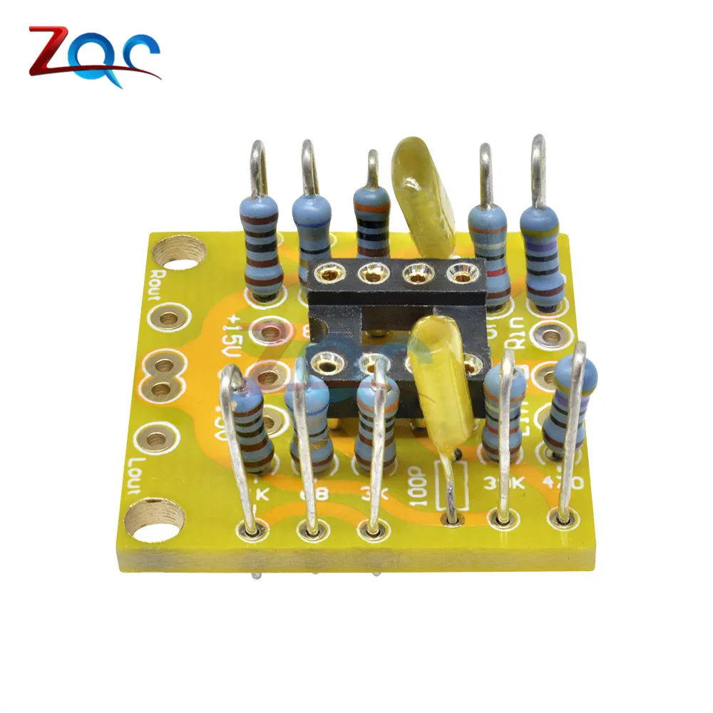 Двойной OP Amp плата предусилителя DC усиления PCB для NE5532 OPA2134 OPA2604 AD826