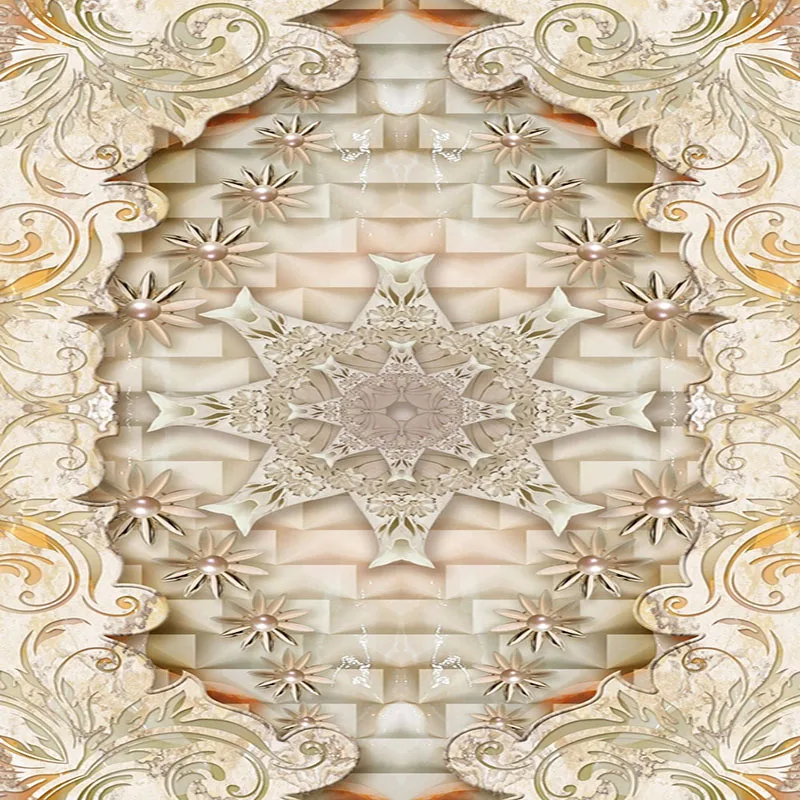 Фотообои 3D роскошные мраморные потолочные фрески для гостиной спальни столовой