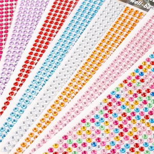 1200pcsset 3mm self adhesive acrylic rhinestone for phone pc car decal styling accessories art diamond scrapbooking stickers free global shipping