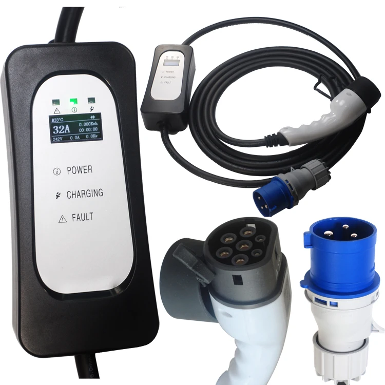 

32A Portable Type 2 EV Plug Electric Car Charger Cable