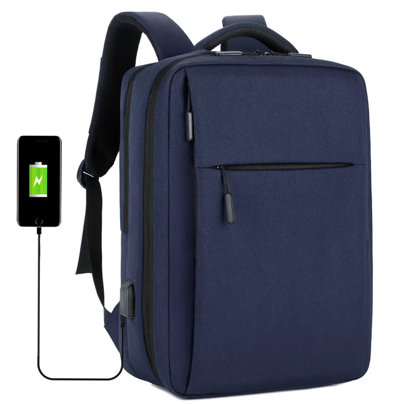 blue Ноутбук рюкзак с usb-портом школьная сумка дорожные сумки мужские досуг рюкзак с защитой от краж Для мужчин рюкзаку - Цвет: blue