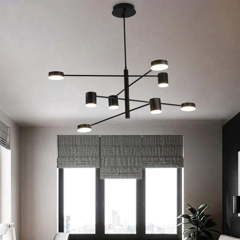 Черная золотая белая длинная люстра Светодиодная потолочная подвесная