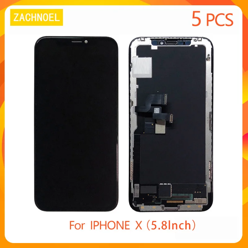 

5 шт., сенсорный ЖК-экран для IPhone X, OLED, без битых пикселей