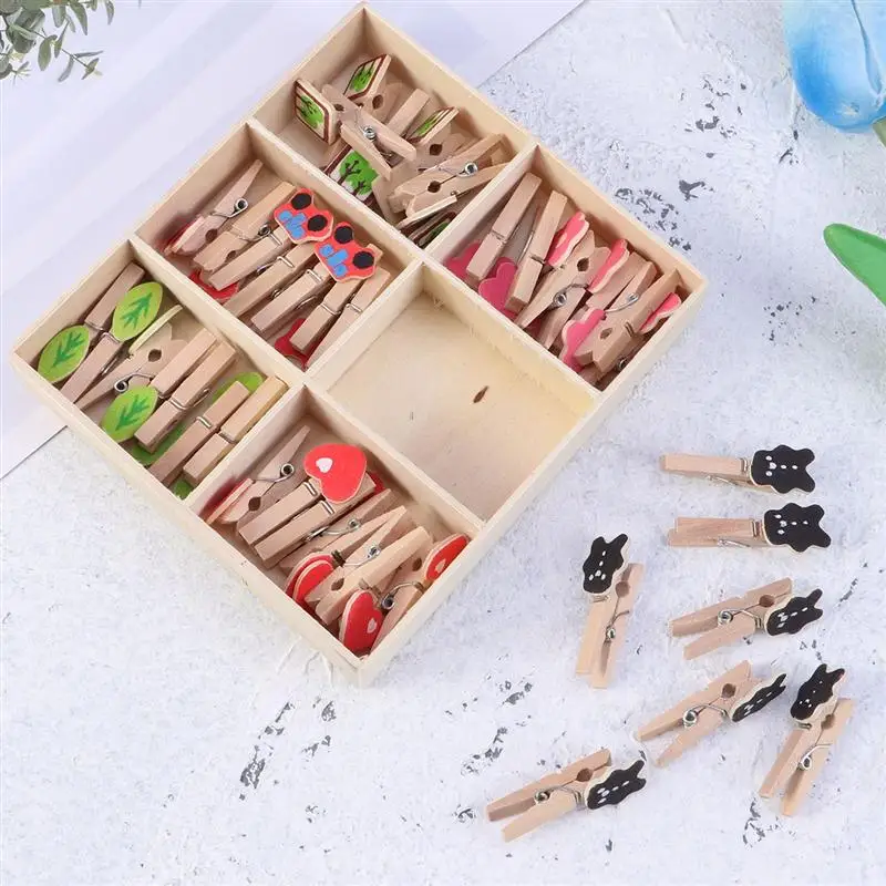 42 шт 6 сетка Деревянные прищепки Набор для рукоделия зажимы отлично подходит