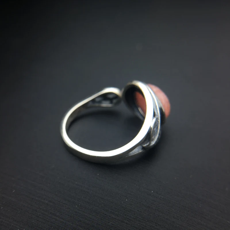 Женское кольцо из родохрозита CSJ ювелирное изделие серебра 925 пробы с