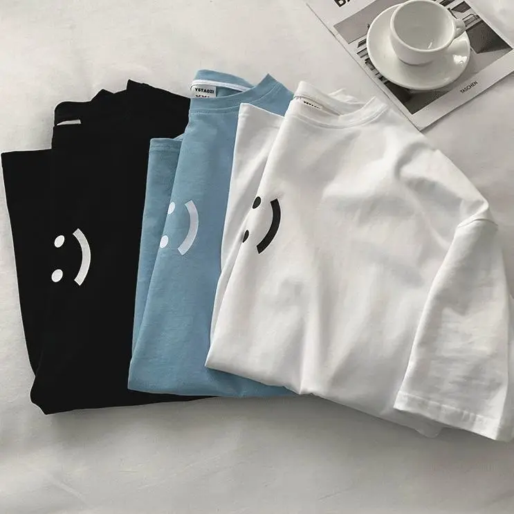 

Men's Printed Short Sleeve T-shirt Man Casual Tees Women Oversized Tshirts Korean Streetwear Male Clothing Tops