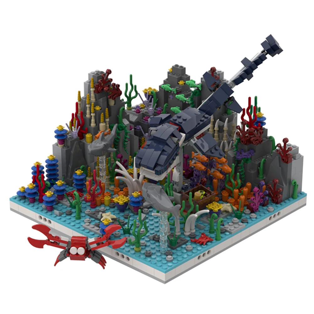 

MOC Coral Reef With 31088 Sea Dinosaur Alternative Building Blocks Bricks Toy XMAS Gifts Toys For Children Kids
