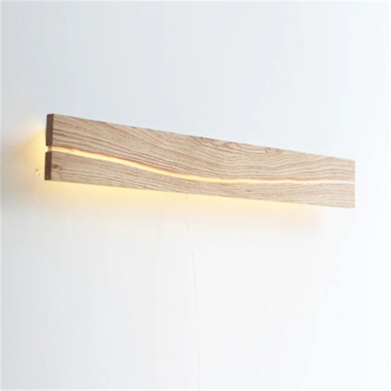 Креативный ретро-светильник из массива дерева светодиодный настенный