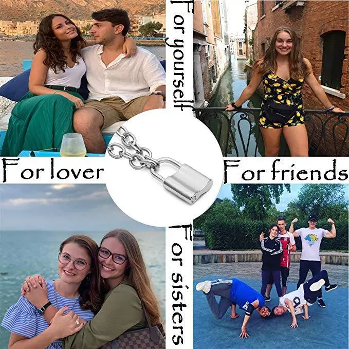 Punk Pad Lock Pendant Necklaces Simple Gold/Silver Color Necklace Clavicle chain Neckless Jewelry Gifts For Women friends |