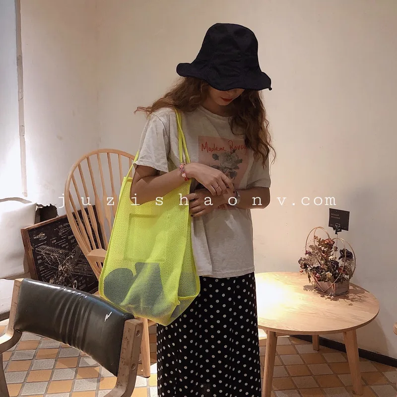 Легкая сетчатая Сумка-тоут для женщин вместительные мешки хранения игрушек