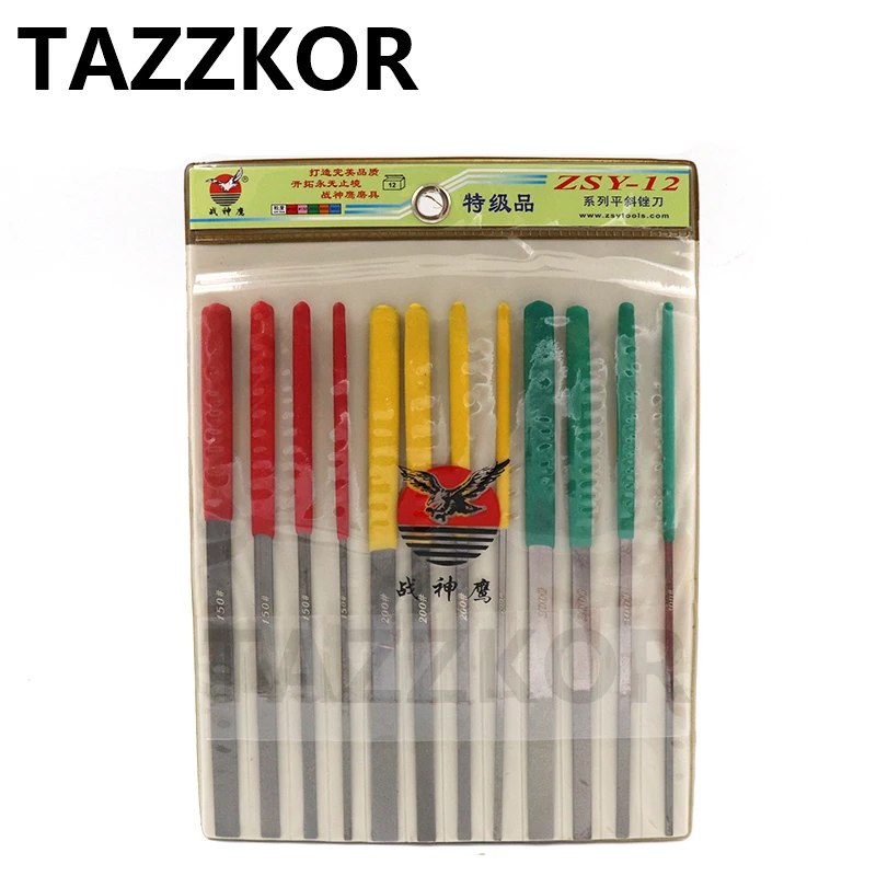 Grit Assorted Diamond File Mini Rasp Needle Repair Wood Glass Grinding Hand Tools For HSS Jade Polish Tool 12 Set | Инструменты