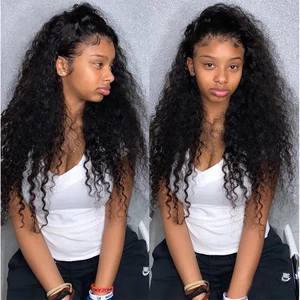 Парик из натуральных необработанных волос Dolago Virgin, с крупными волнами, без клея