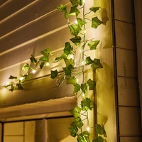 10m 5m 2m green leaves light string batterysolar powere creepe ivy leaf vine led lamp for wedding christmas garden patio decor