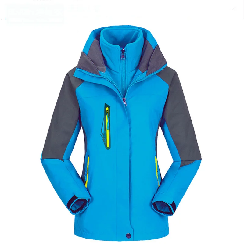 Женские уличные походные куртки 3 в 1 Softshell ветровка костюм для горного туризма водонепроницаемый дышащий