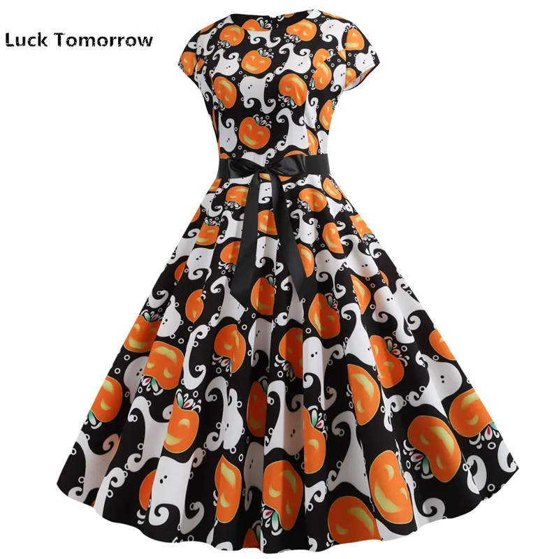 Женское винтажное платье-миди с принтом коротким рукавом и цветочным рисунком