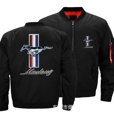 

New Autumn Winter Flight Jacket Mustang Logo Coat Mens Womens Warm Casual Zipper Baseball Jacket