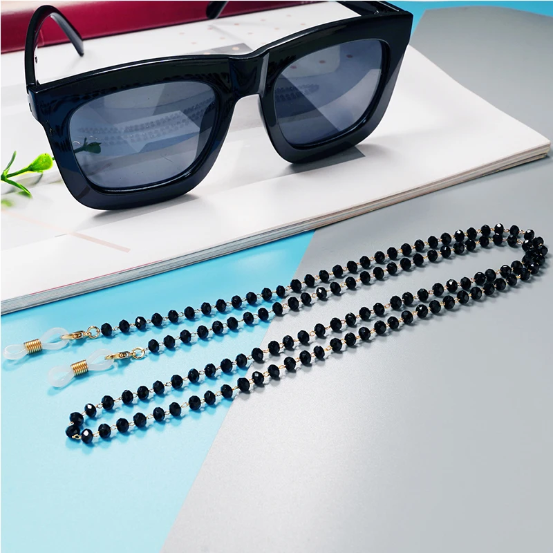 

Fashion Reading Glasses Chain For Women Sunglasses Cords Casual 4mm Glass Color Plating Beaded Eyeglass Strap Rope Masks Chain