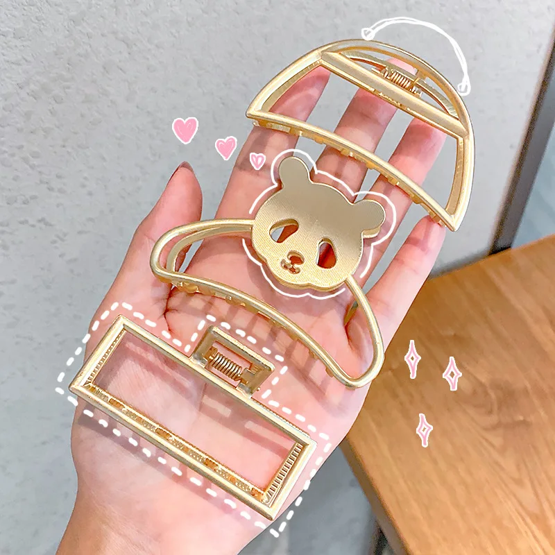 

Korean Women Elegant Gold Geometric Simple Metal Hair Claw Sweet Hairpins Headband Hair Clips Barrettes Fashion Hair Accessories