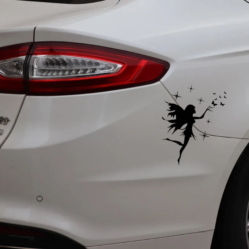

16.9*13cm Creative butterfly fairy Car-Sticker Automobiles Motorcycles Window Bumper Laptop Vinyl Decal PVC Decorative Goods