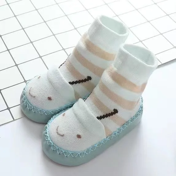 

Baby Girls Cute Cartoon Non-slip Cotton Newborn Floor Socks Animal Pattern First Walker Shoes For Baby High Top Toddler Shoes