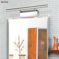 modern bathroom led mirror light stainless steel 3w 5w 7w 25cm 40cm 55cm 110v 220v dressing room adjustable rocker cabinet lamp