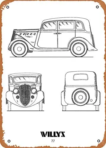 

Metal Sign - 1930S Car Bnw BNW Willys 77-8 x 12 Vintage Look Tin Sign