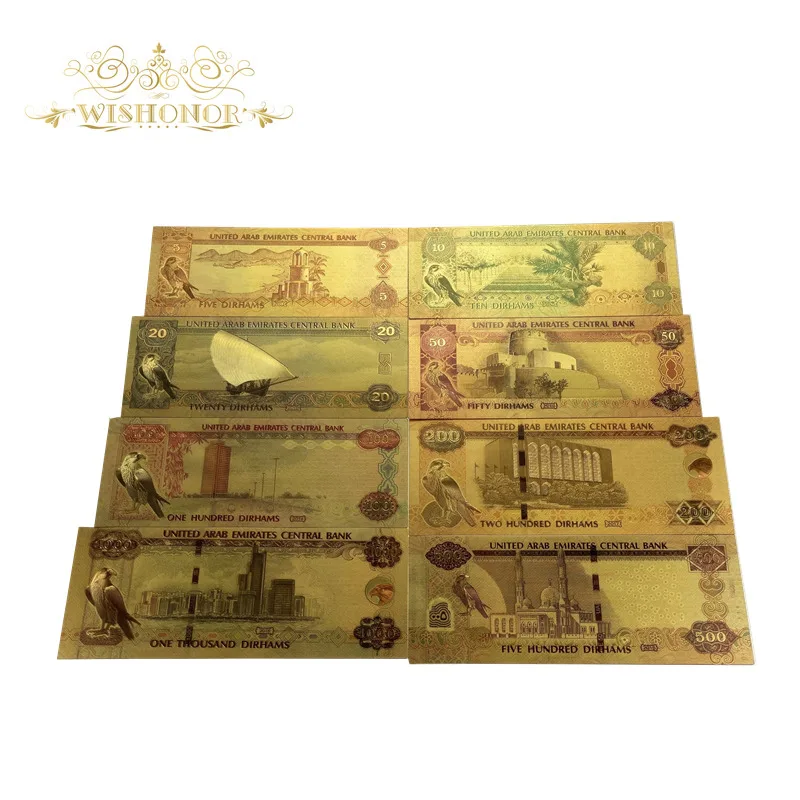 8 шт./лот Объединенные Арабские Эмираты дирхам банкнот ОАЭ бумага для деньги в
