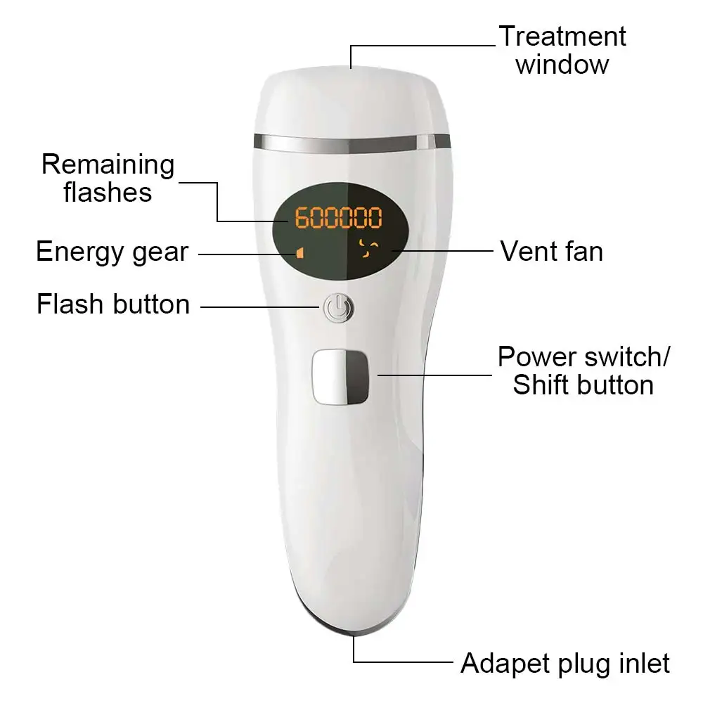 

600000 flash LCD permanent IPL epilator laser hair removal electric photo women painless threading hair remover machine quanlity