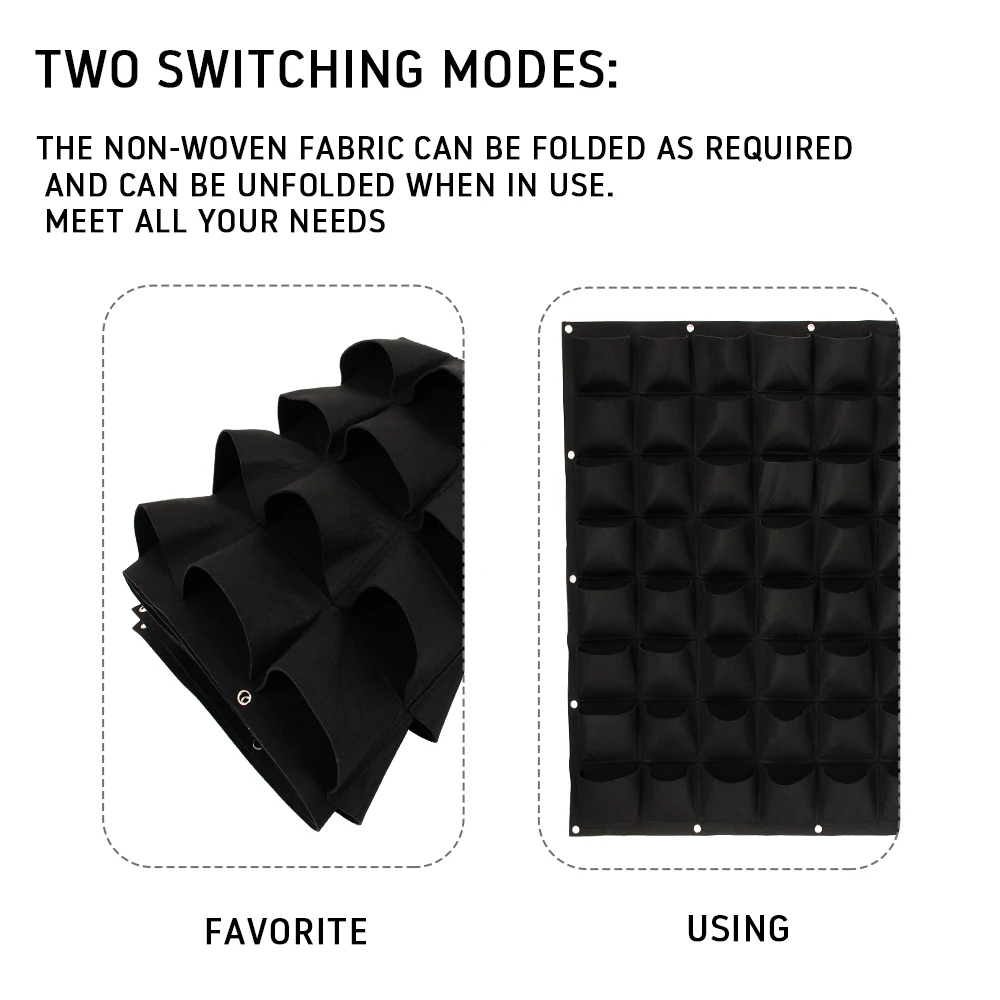 Черные настенные сумки для посадки 64 кармана сумка выращивания растений