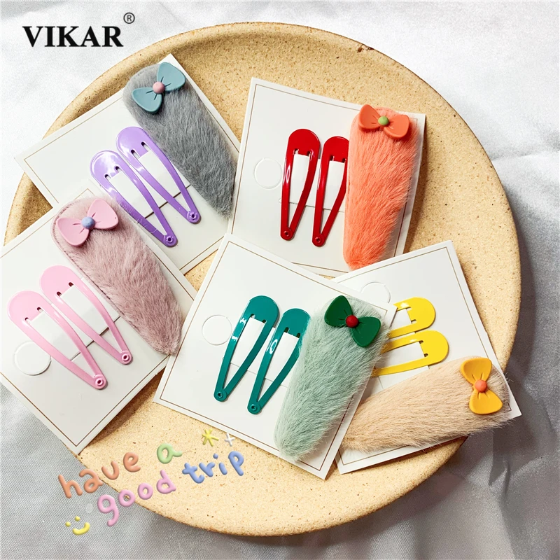 VIKAR 3 шт./компл. Женские Красочные заколки для волос с милыми рисунками из