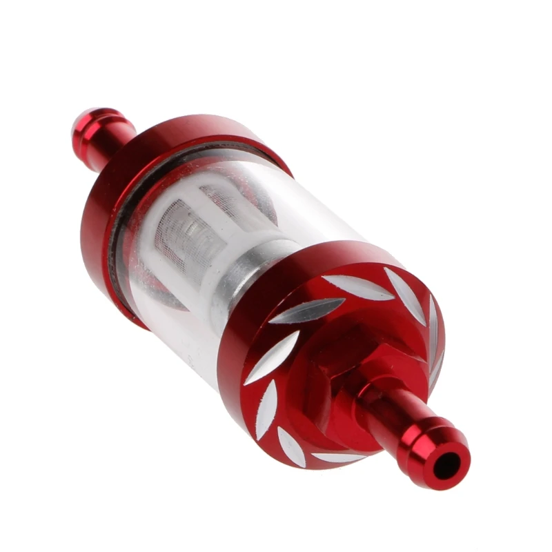 CNC 8 мм газовый топливный фильтр скутер Универсальный алюминиевый прозрачный вид