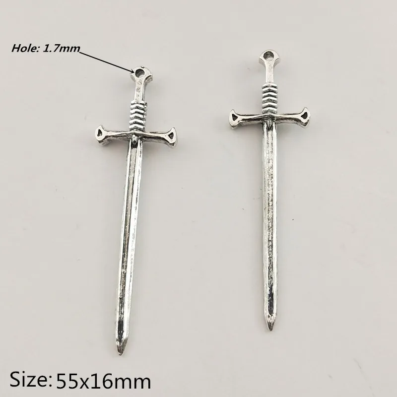 Подвески в виде меча тибетское серебро 6 шт.|Шармы| |