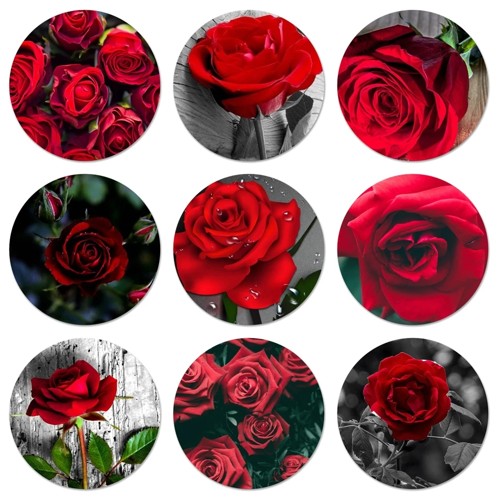 

58 мм красивые красные розы, цветы, кухонный Декор для дома, магнитная открывашка для бутылок в холодильнике для пива, колы