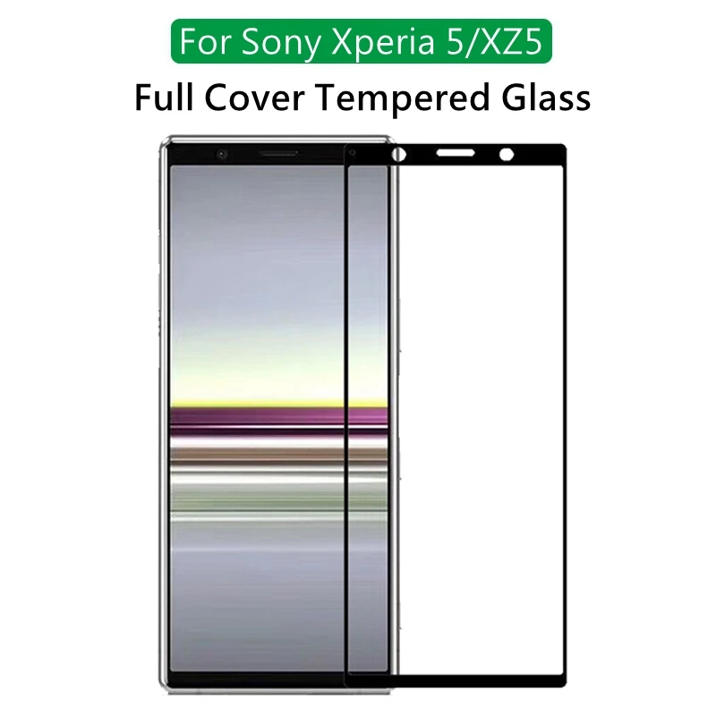 Полноэкранное защитное закаленное стекло для Sony Xperia 5 Взрывозащищенная защитная