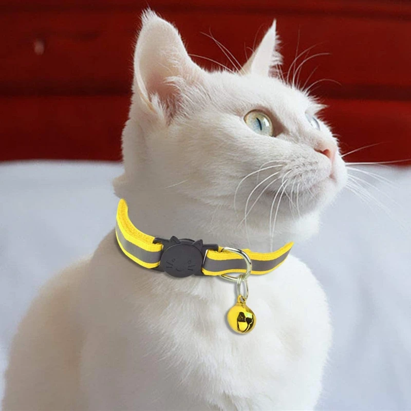 

12 Pcs Reflective Cat Collars Quick Release Safety Buckle with Bell Adjustable 19-32cm (12 Colors)