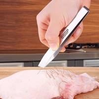 stainless steel metal tweezers for chicken duck feathers fish bones kitchen hair remover pliers kitchen tools