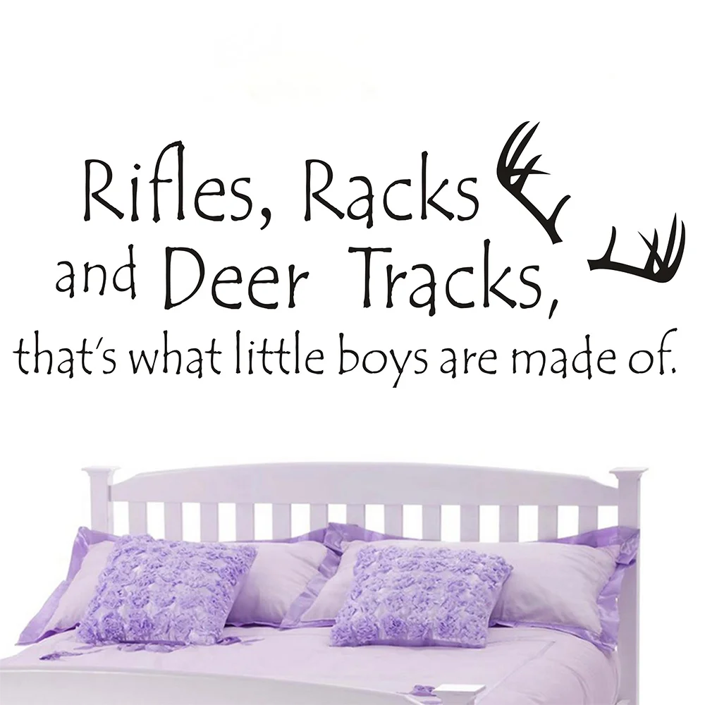 

Rifles Racks And Deer Tracks Quote Wall Art Sticker Wall Decal Home DIY Decoration Wall Mural Removable Room Decor Wall Stickers