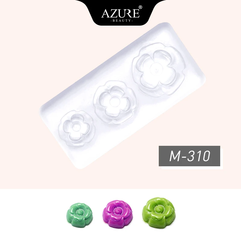 AZURE BEAUTY 1 шт. Пластиковая форма для штамповки ногтей Силиконовый мягкий цветочный