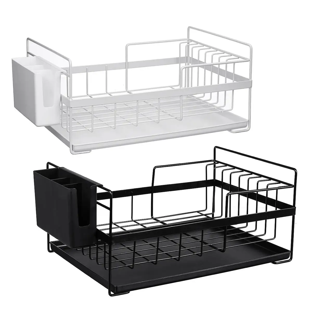 

Multifunction Kitchen Storage Organizer Dish Drainer Drying Rack Iron Sink Holder Tray For Plate Cup Bowl Tableware Shelf Basket